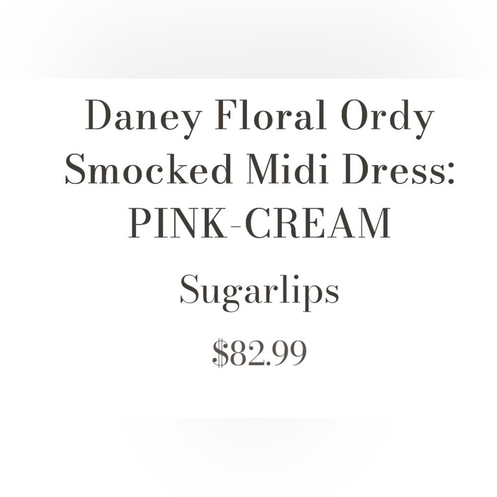 NWT Daney  Floral Ordy Pink and Cream Smocked Midi  Dress size 1X 🌺🌸🌹SLBG - Picture 6 of 8